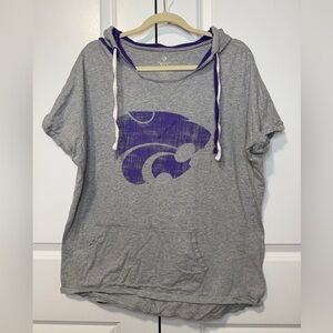 Colosseum Kansas State Wildcats Gray Short Sleeve Hoodie Tee Size XXL